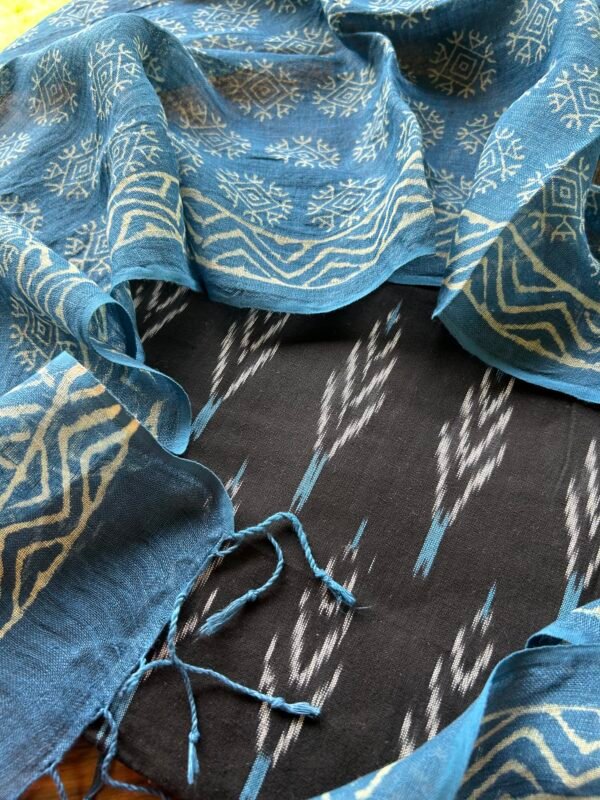 IMG_2674 IKAT COTTON TOP AND LINEN DUPATTA - Image 2