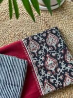 COTTON TOP WITH NECK WORK AND LINEN DUPATTA - Image 2