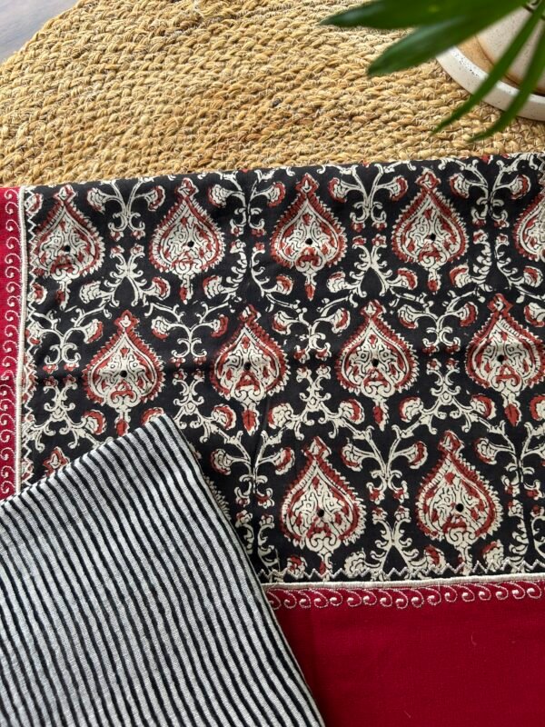 IMG_4914 COTTON TOP WITH NECK WORK AND LINEN DUPATTA - Image 4