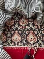 COTTON TOP WITH NECK WORK AND LINEN DUPATTA