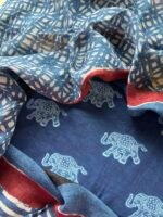 INDIGO HAND BLOCK PRINTED TOP AND LINEN DUPATTA