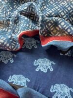 INDIGO HAND BLOCK PRINTED TOP AND LINEN DUPATTA - Image 2
