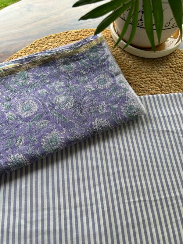 IMG_5093 2 COTTON STRIPES AND KOTA PRINTED DUPATTA - Image 3