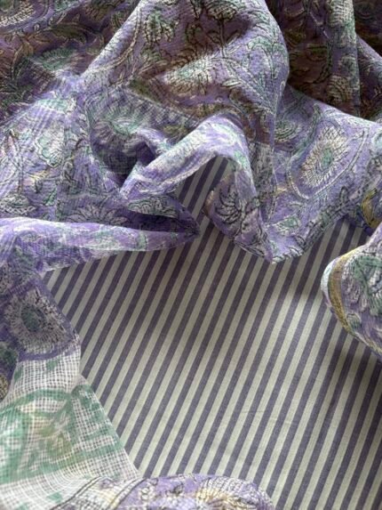 COTTON STRIPES AND KOTA PRINTED DUPATTA