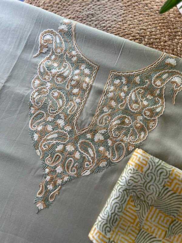 IMG_5575 COTTON KASHMIRI AARI WORK TOP BOTTOM AND DUPATTA - Image 4
