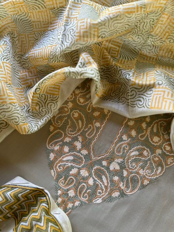 IMG_5578 3 COTTON KASHMIRI AARI WORK TOP BOTTOM AND DUPATTA - Image 3