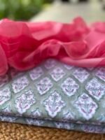 PRINTED COTTON TOP AND ORGANZA DUPATTA - Image 6