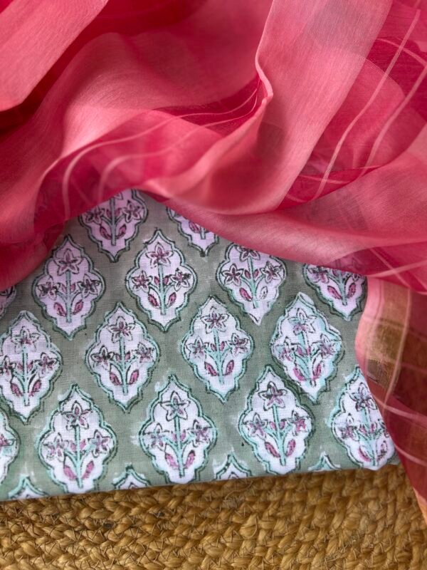 IMG_5939 PRINTED COTTON TOP AND ORGANZA DUPATTA - Image 5