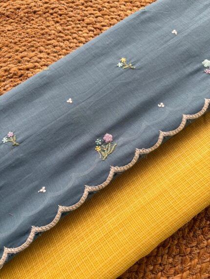 KOTA COTTON TOP AND COTTON EMBROIDED DUPATTA