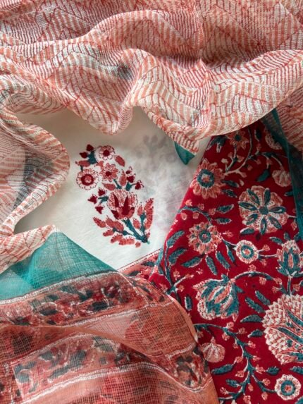 COTTON TOP AND BOTTOM WITH KOTA PRINTED DUPATTA