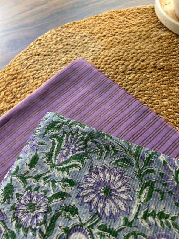 IMG_6066 CHANDERI ZARI STRIPES TOP AND CHANDERI PRINTED DUPATTA - Image 3