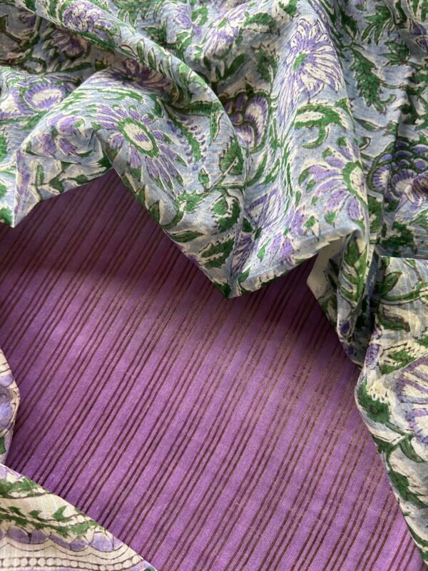 IMG_6068 CHANDERI ZARI STRIPES TOP AND CHANDERI PRINTED DUPATTA - Image 4