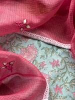 HANDBLOCK PRINTED TOP AND KOTA EMBROIDED DUPATTA - Image 6