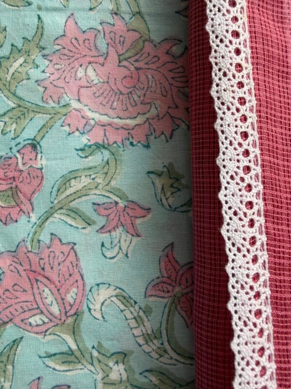 IMG_6846 2 HANDBLOCK PRINTED TOP AND KOTA EMBROIDED DUPATTA - Image 3