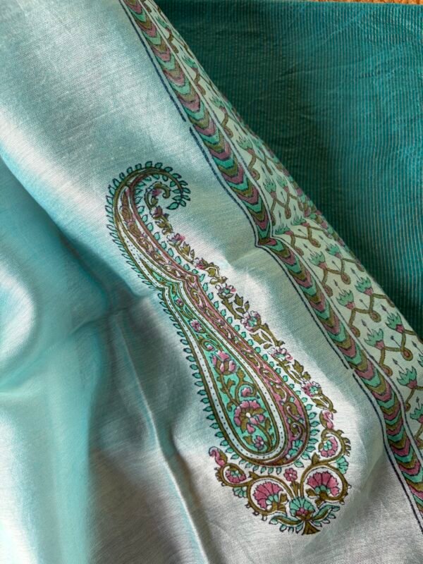 IMG_6915 CHANDERI ZARI STRIPES TOP AND CHANDERI PRINTED DUPATTA - Image 7