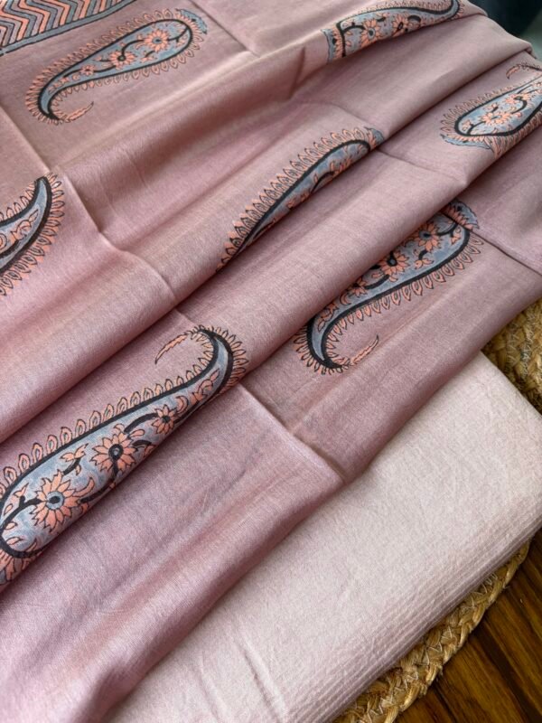 CHANDERI ZARI STRIPES TOP AND CHANDERI PRINTED DUPATTA - Image 5