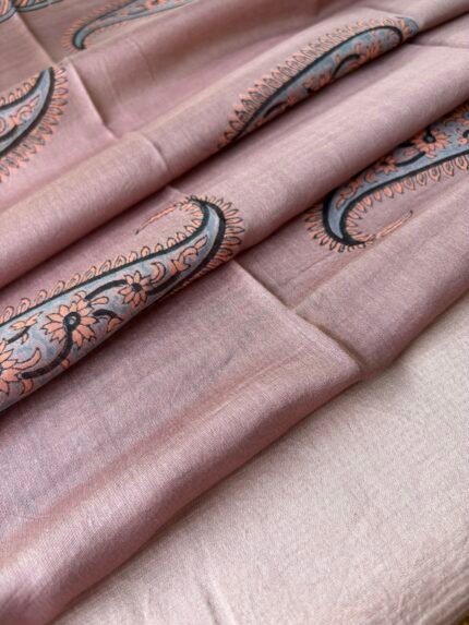 CHANDERI ZARI STRIPES TOP AND CHANDERI PRINTED DUPATTA