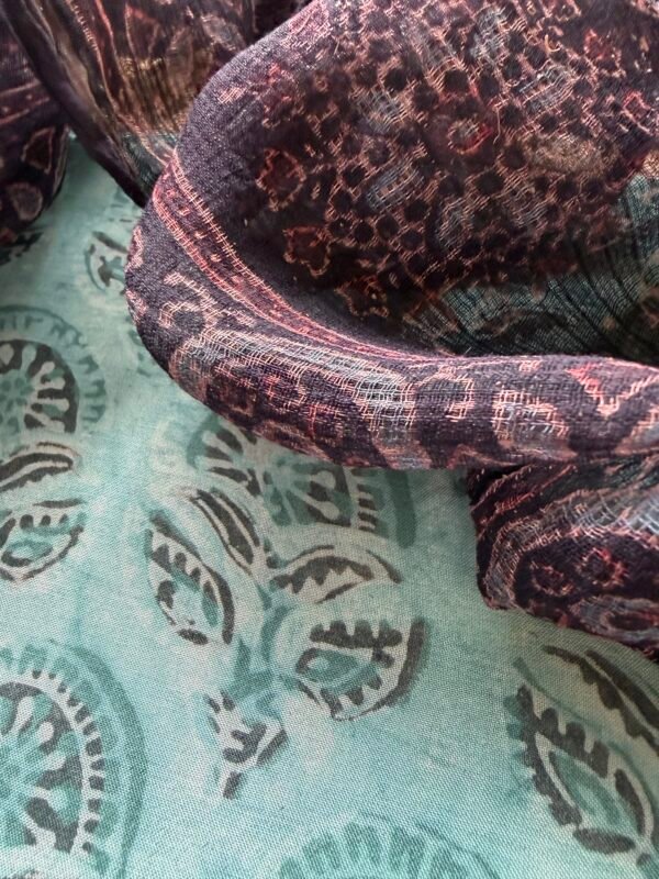 IMG_6978 MODAL PRINTED TOP AND AJRAK KOTA DUPATTA - Image 1