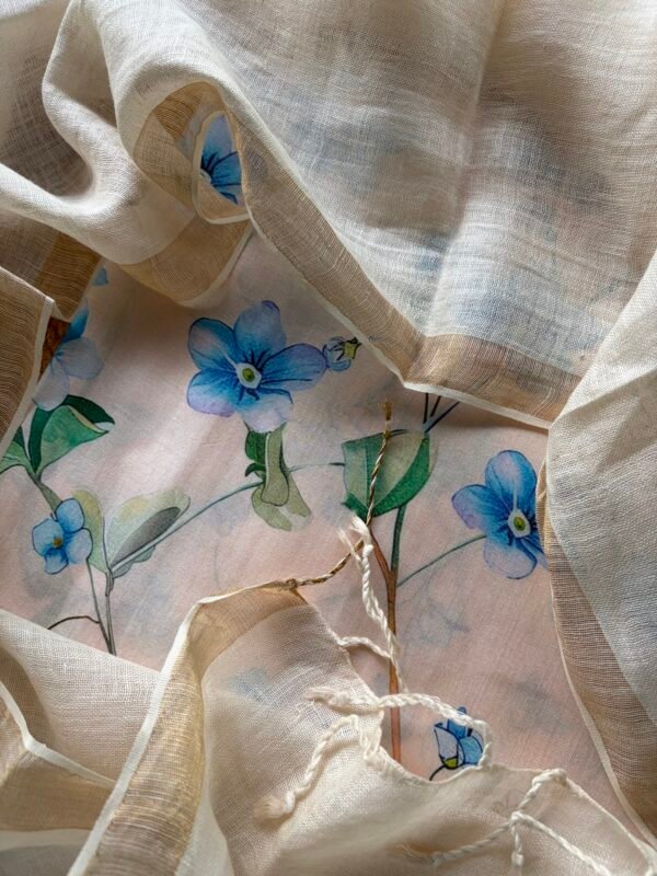 IMG_7048 2 PRINTED SILK COTTON TOP AND LINEN DUPATTA - Image 5
