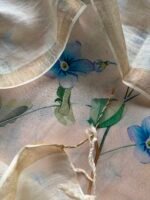 PRINTED SILK COTTON TOP AND LINEN DUPATTA