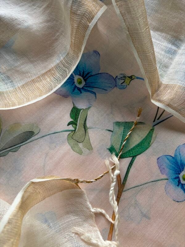 IMG_7049 2 PRINTED SILK COTTON TOP AND LINEN DUPATTA - Image 1