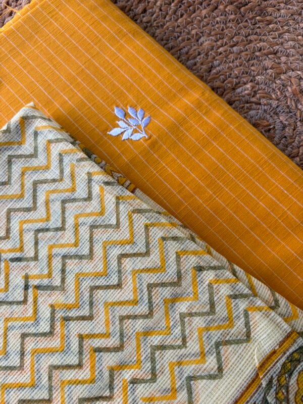 IMG_7116 COTTON  EMBROIDED TOP AND KOTA PRINTED DUPATTA - Image 5
