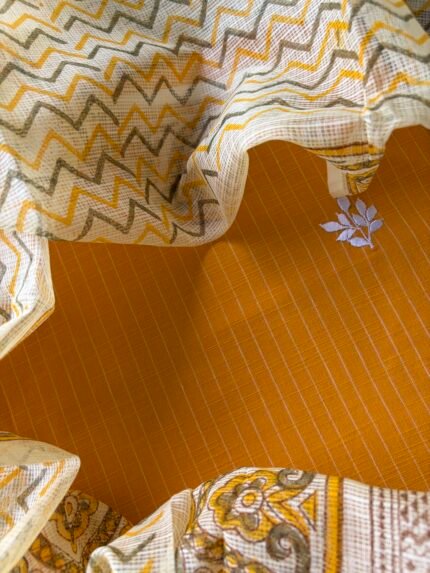COTTON  EMBROIDED TOP AND KOTA PRINTED DUPATTA