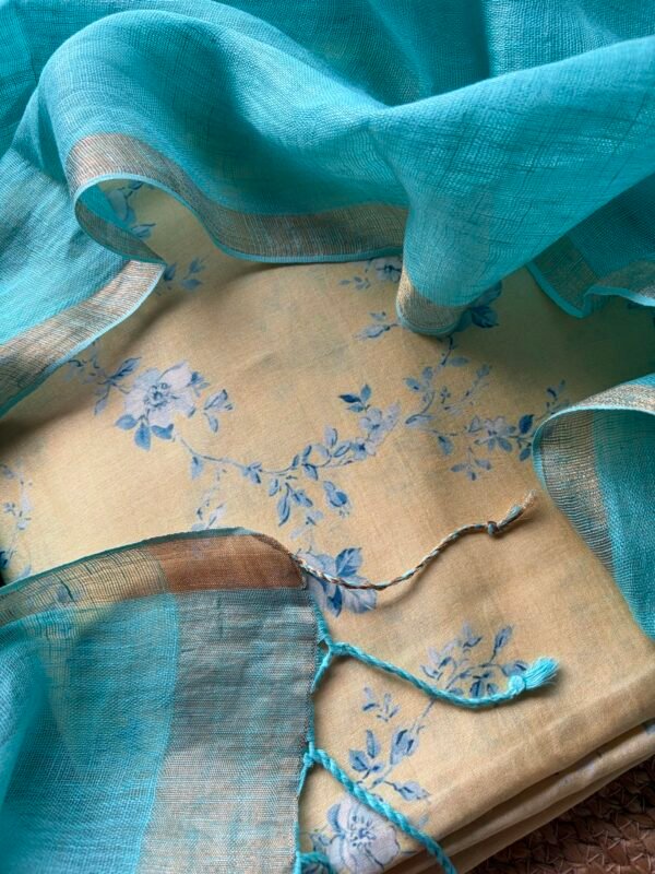 IMG_7193 PRINTED SILK COTTON TOP AND LINEN DUPATTA - Image 1