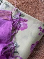 PRINTED SILK COTTON TOP AND LINEN DUPATTA - Image 3