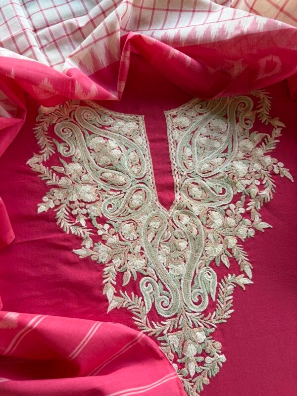 IMG_7394 COTTON KASHMIRI AARI WORK TOP BOTTOM AND DUPATTA - Image 4