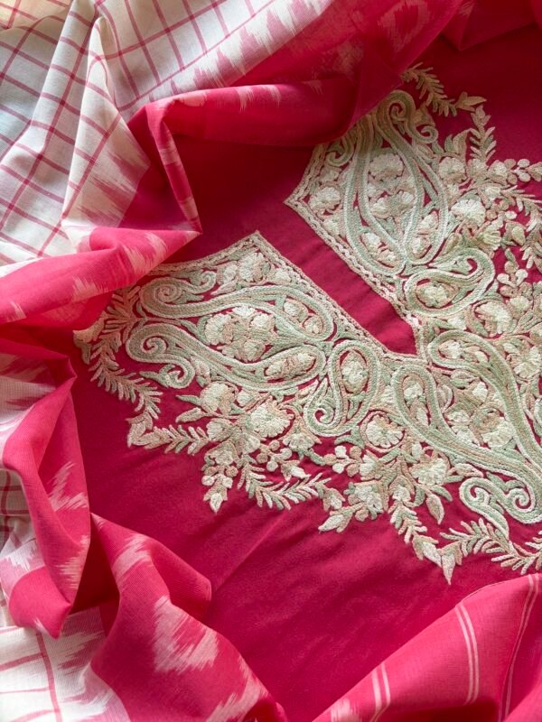 IMG_7395 COTTON KASHMIRI AARI WORK TOP BOTTOM AND DUPATTA - Image 6