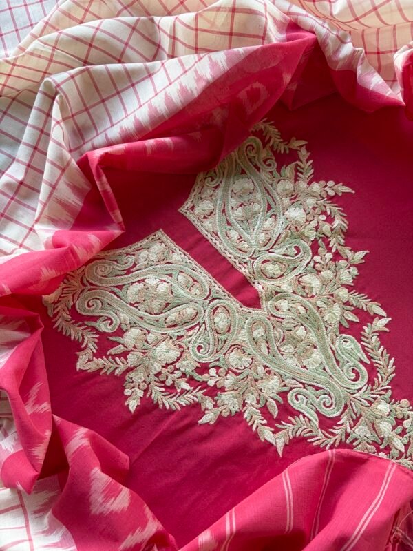 IMG_7396 COTTON KASHMIRI AARI WORK TOP BOTTOM AND DUPATTA - Image 3