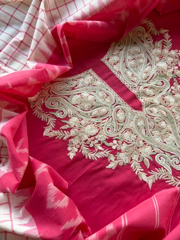 IMG_7398 COTTON KASHMIRI AARI WORK TOP BOTTOM AND DUPATTA - Image 1