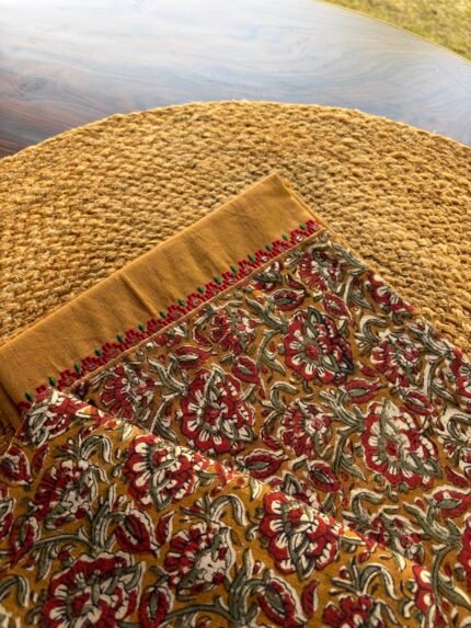 COTTON TOP WITH NECK WORK AND CHANDERI DUPATTA