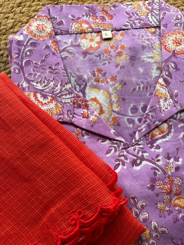 COTTON TOP AND AJRAK KOTA DUPATTA - Image 5