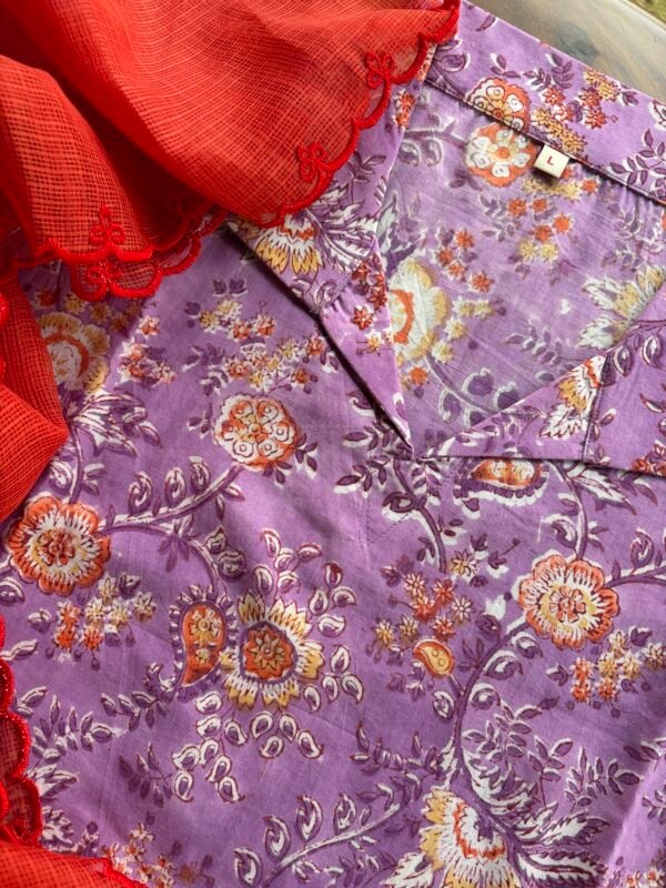 COTTON TOP AND AJRAK KOTA DUPATTA - Image 6