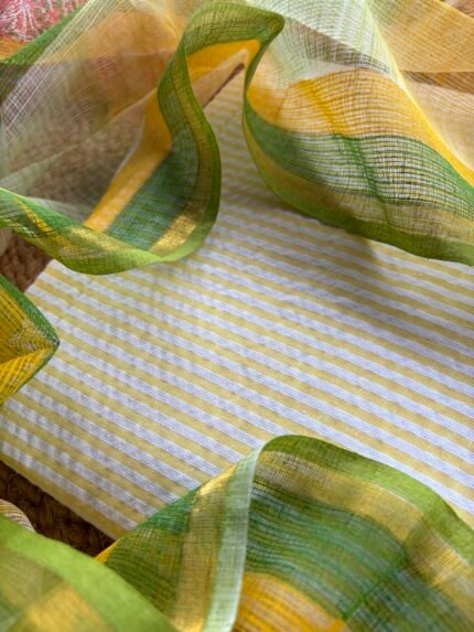 COTTON STRIPES TOP AND PRINTED KOTA DUPATTA