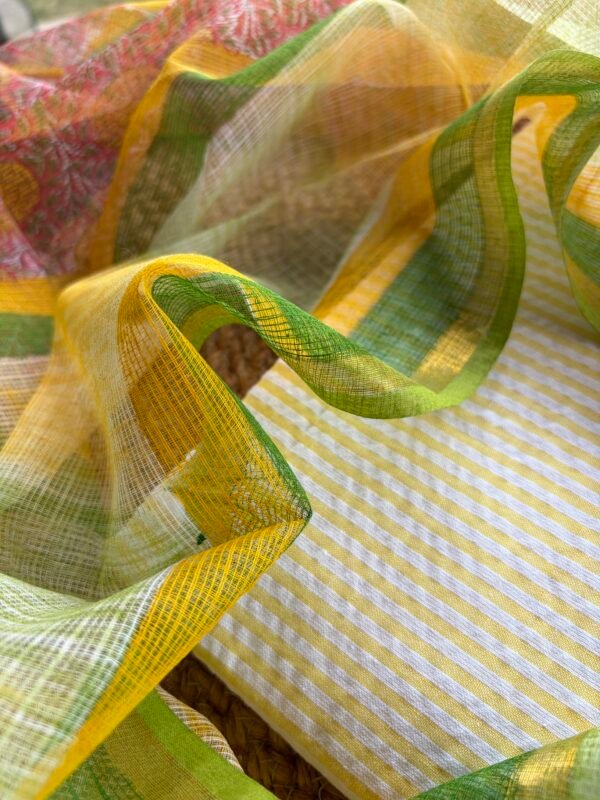 COTTON STRIPES TOP AND PRINTED KOTA DUPATTA - Image 4