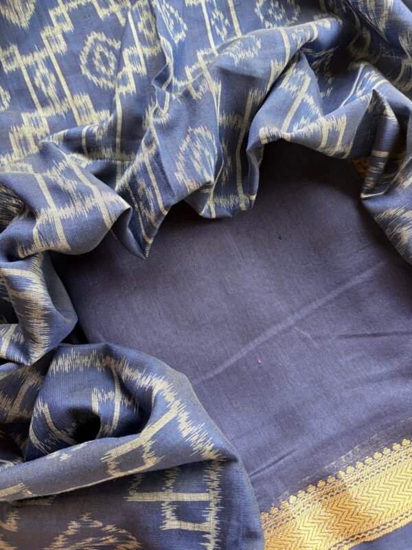 CHANDERI SILK COTTON TOP AND IKAT DUPATTA - Image 4