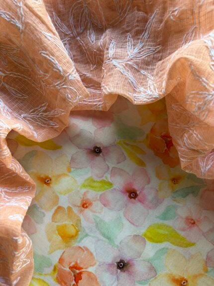 CHANDERI PRINTED SILK COTTON TOP AND TEPCHI KOTA COTTON DUPATTA