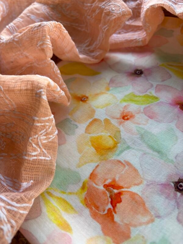 CHANDERI PRINTED SILK COTTON TOP AND TEPCHI KOTA COTTON DUPATTA - Image 5