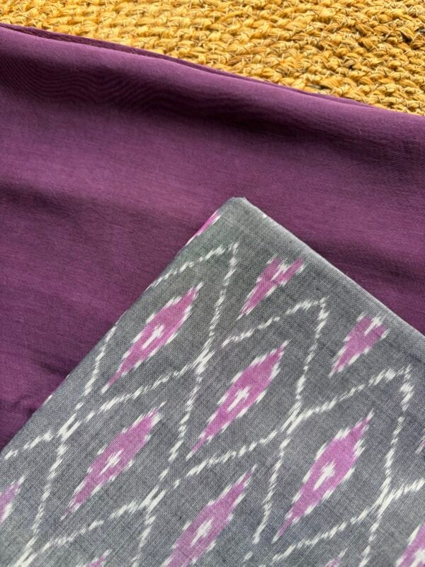 CHANDERI SILK COTTON TOP AND IKAT DUPATTA - Image 3