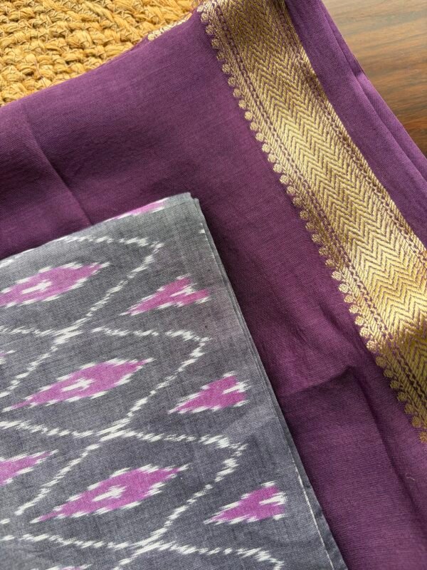 CHANDERI SILK COTTON TOP AND IKAT DUPATTA - Image 4