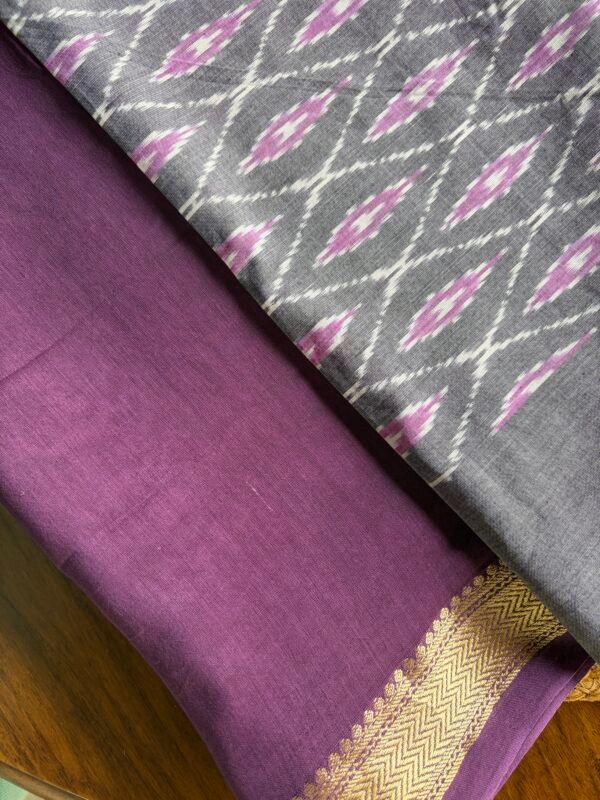 CHANDERI SILK COTTON TOP AND IKAT DUPATTA - Image 7