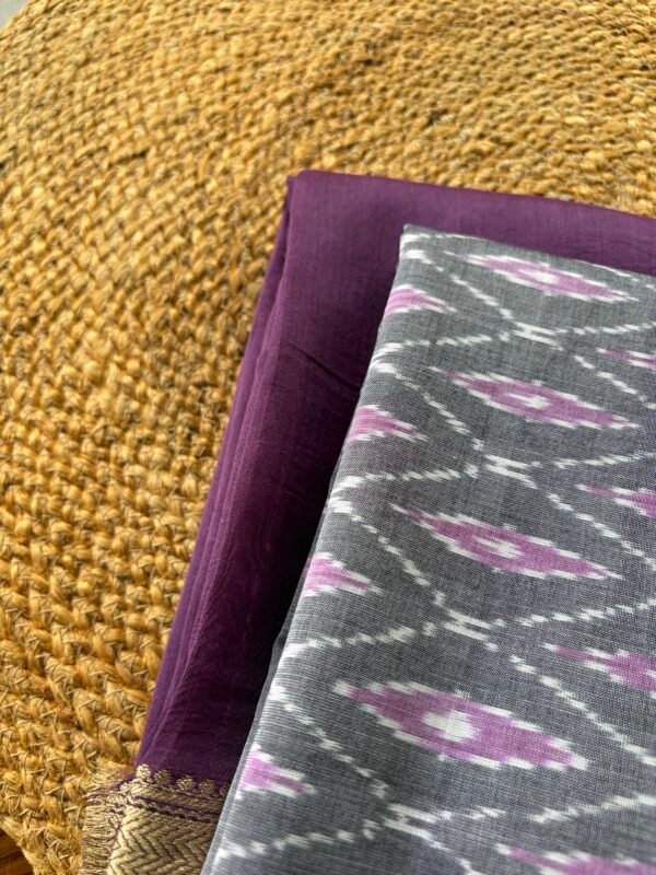 CHANDERI SILK COTTON TOP AND IKAT DUPATTA - Image 6