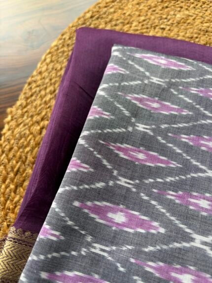 CHANDERI SILK COTTON TOP AND IKAT DUPATTA