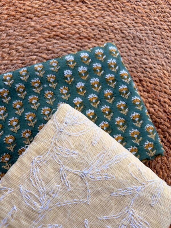 HANDBLOCK PRINTED TOP AND TEPCHI KOTA DUPATTA - Image 2