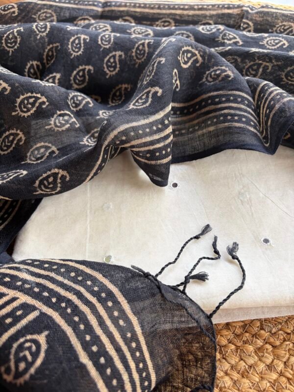 CHANDERI SILK COTTON TOP AND LINEN DUPATTA - Image 1