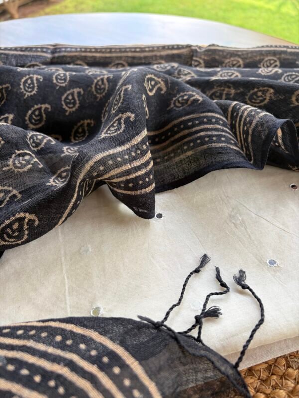 CHANDERI SILK COTTON TOP AND LINEN DUPATTA - Image 4