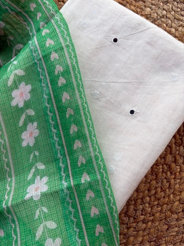 MUL CHANDERI SILK TOP AND KOTA PRINTED DUPATTA - Image 2